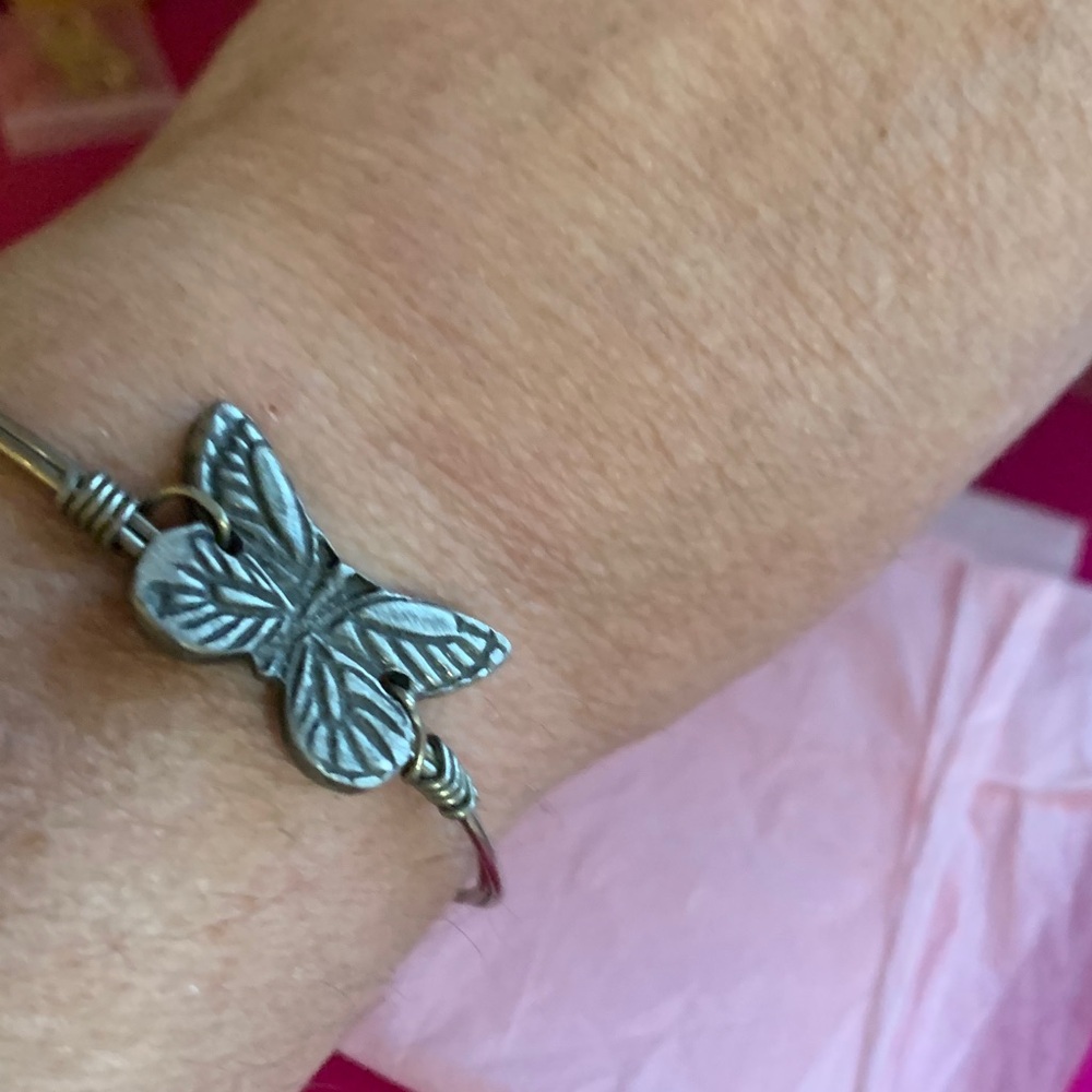 Silver Butterfly Bracelet - Silver Tone